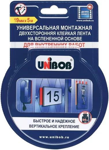 Unibob лента клейкая двухсторонняя для внутренних работ Unibob лента клейкая двухсторонняя для внутренних работ недорого с доставкой