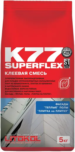 Литокол Superflex K77 клеевая смесь для укладки крупноформатных облицовочных плит Литокол Superflex K77 клеевая смесь для укладки крупноформатных облицовочных плит