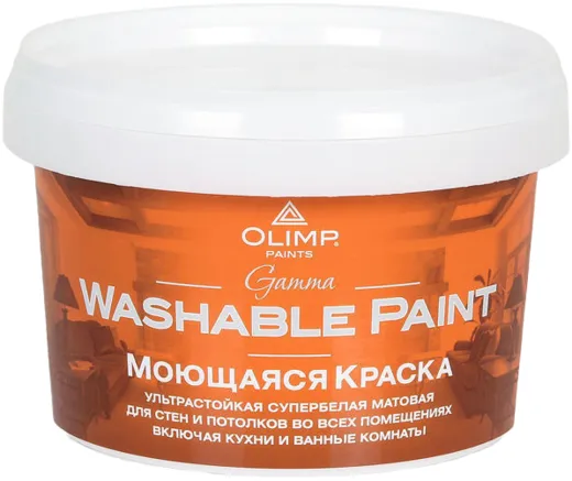 Олимп Gamma Washable Paint моющаяся краска акриловая для стен и потолков Олимп Gamma Washable Paint моющаяся краска акриловая для стен и потолков недорого с доставкой