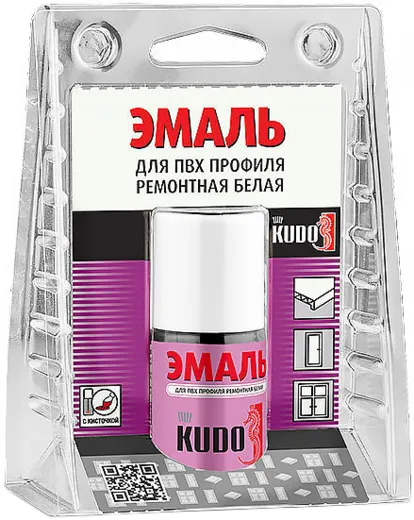 Kudo эмаль для ПВХ профиля ремонтная с кисточкой Kudo эмаль для ПВХ профиля ремонтная с кисточкой