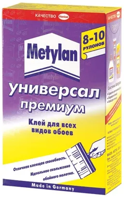 Метилан Универсал Премиум клей для всех видов бумажных обоев Метилан Универсал Премиум клей для всех видов бумажных обоев