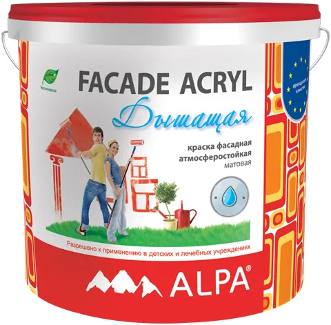 Alpa Facade Acryl Дышащая краска фасадная атмосферостойкая долговечная Alpa Facade Acryl Дышащая краска фасадная атмосферостойкая долговечная недорого с доставкой