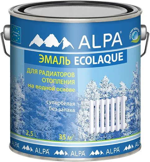 Alpa Ecolaque эмаль для радиаторов отопления супербелая Alpa Ecolaque эмаль для радиаторов отопления супербелая недорого с доставкой