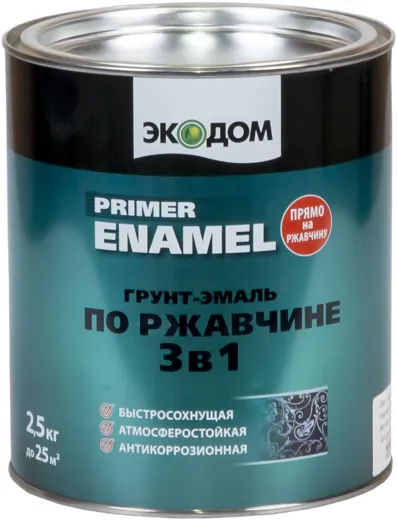 Экодом Primer Enamel грунт-эмаль по ржавчине 3 в 1 Экодом Primer Enamel грунт-эмаль по ржавчине 3 в 1 недорого с доставкой