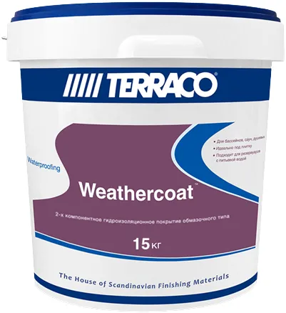 Terraco Weathercoat покрытие двухкомпонентное цементное гидроизоляционное Terraco Weathercoat покрытие двухкомпонентное цементное гидроизоляционное