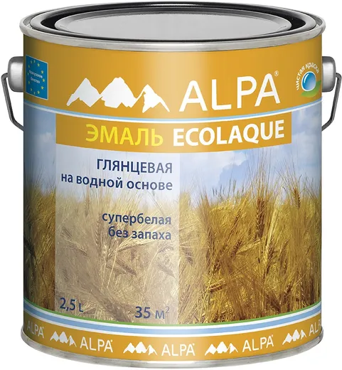 Alpa Ecolaque эмаль на водной основе супербелая Alpa Ecolaque эмаль на водной основе супербелая недорого с доставкой