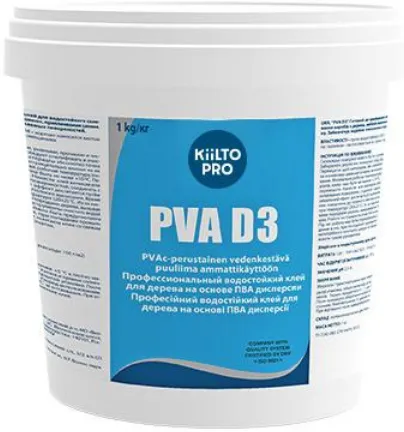 Kiilto Pro ПВА PVA D3 профессиональный водостойкий клей для дерева Kiilto Pro ПВА PVA D3 профессиональный водостойкий клей для дерева