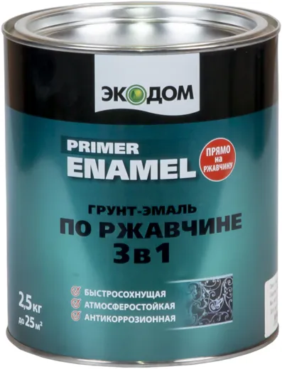 Экодом Primer Enamel грунт-эмаль по ржавчине 3 в 1 Экодом Primer Enamel грунт-эмаль по ржавчине 3 в 1 недорого с доставкой