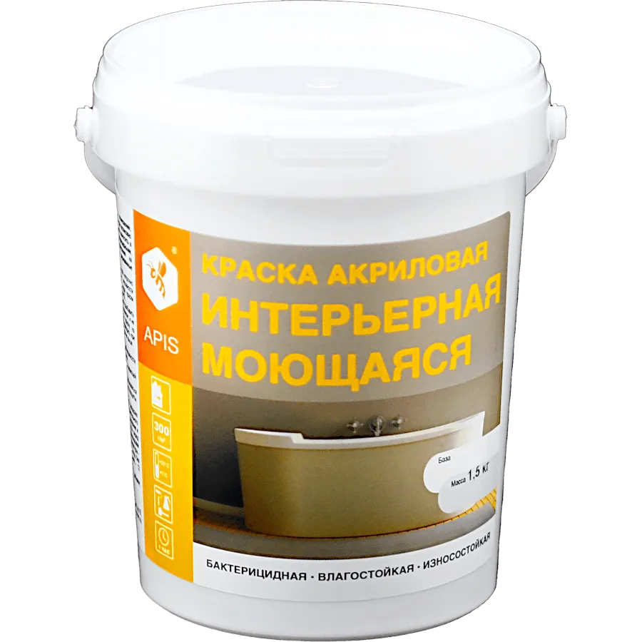 Краска акриловая APIS интерьерная моющаяся Краска акриловая APIS интерьерная моющаяся недорого с доставкой