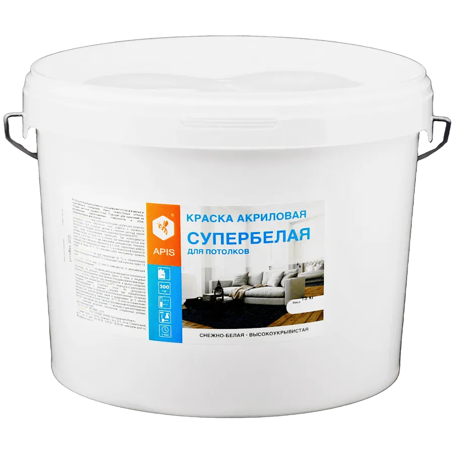 Краска акриловая APIS для потолков супербелая Краска акриловая APIS для потолков супербелая недорого с доставкой