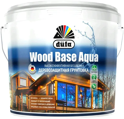 Dufa Wood Base Aqua высокоэффективная бесцветная деревозащитная грунтовка Dufa Wood Base Aqua высокоэффективная бесцветная деревозащитная грунтовка