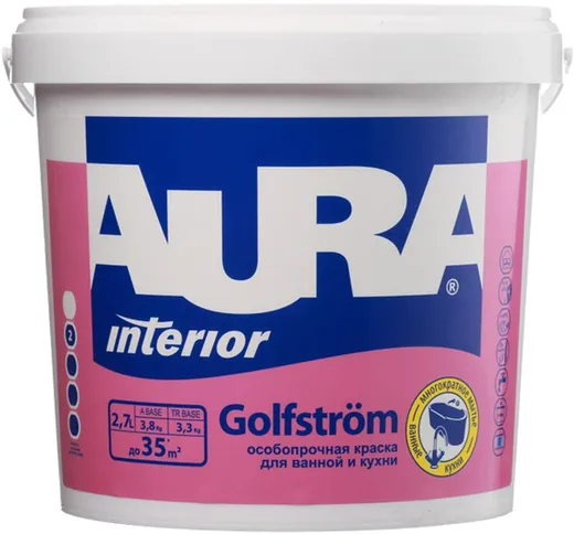 Аура Interior Golfstrom особопрочная краска для ванной и кухни