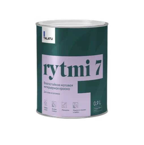 TALATU rytmi 7 влагостойкая матовая краска База С TALATU rytmi 7 влагостойкая матовая краска База С недорого с доставкой