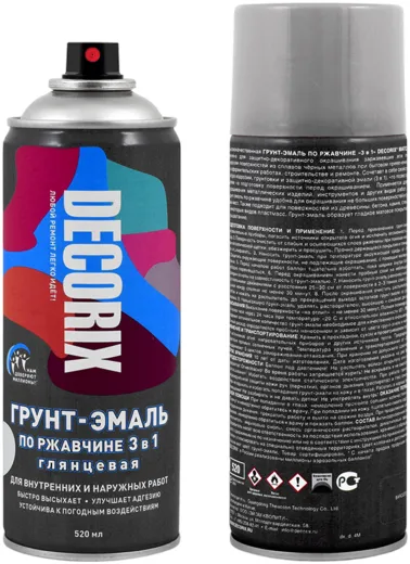 Decorix грунт-эмаль аэрозольная по ржавчине 3 в 1 глянцевая Decorix грунт-эмаль аэрозольная по ржавчине 3 в 1 глянцевая недорого с доставкой
