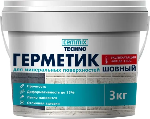 Cemmix Techno герметик акриловый для минеральных поверхностей шовный Cemmix Techno герметик акриловый для минеральных поверхностей шовный недорого с доставкой