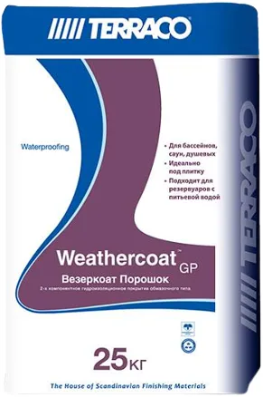 Terraco Weathercoat GP покрытие двухкомпонентное цементное гидроизоляционное Terraco Weathercoat GP покрытие двухкомпонентное цементное гидроизоляционное