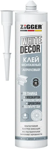 Zigger White Decor клей монтажный акриловый Zigger White Decor клей монтажный акриловый недорого с доставкой