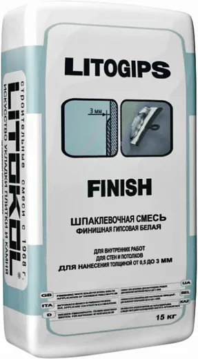 Литокол Litogips Finish шпаклевочная смесь финишная гипсовая белая Литокол Litogips Finish шпаклевочная смесь финишная гипсовая белая недорого с доставкой