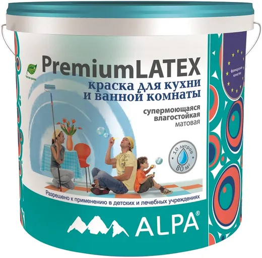 Alpa Premium Latex краска для кухонь и ванных комнат супермоющаяся влагостойкая Alpa Premium Latex краска для кухонь и ванных комнат супермоющаяся влагостойкая недорого с доставкой