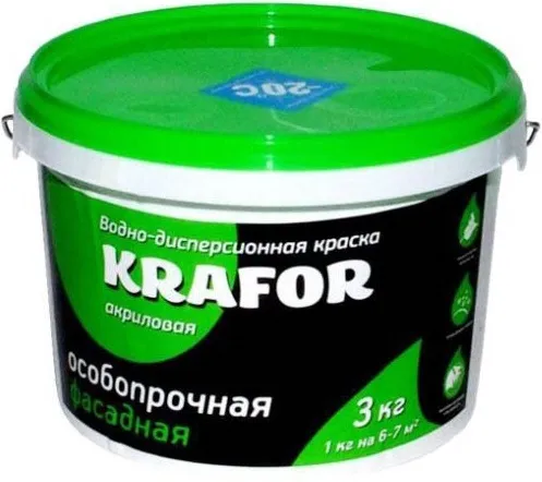 Крафор водно-дисперсионная краска акриловая особопрочная фасадная Крафор водно-дисперсионная краска акриловая особопрочная фасадная недорого с доставкой