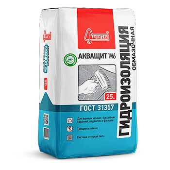 Гидроизоляция обмазочная "АкваЩит" W6 ГОСТ 31357 25 кг