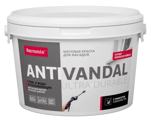 Bayramix Ultra Durable Antivandal силиконовая краска для фасадов зданий балконов