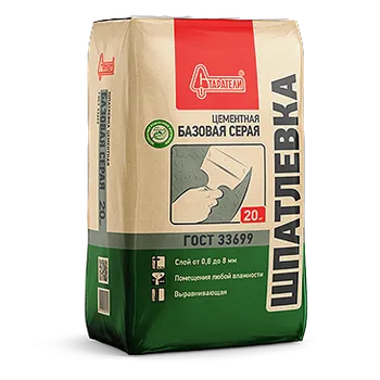 Шпатлевка цементная "Базовая" серая 20 кг