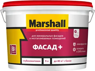 Marshall Фасад+ краска для минеральных фасадов и неотапливаемых помещений Marshall Фасад+ краска для минеральных фасадов и неотапливаемых помещений