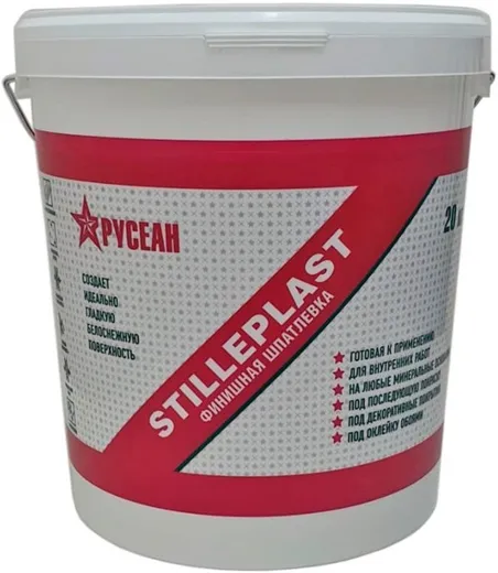 Русеан Stilleplast пастообразная полимерная финишная шпатлевка Русеан Stilleplast пастообразная полимерная финишная шпатлевка