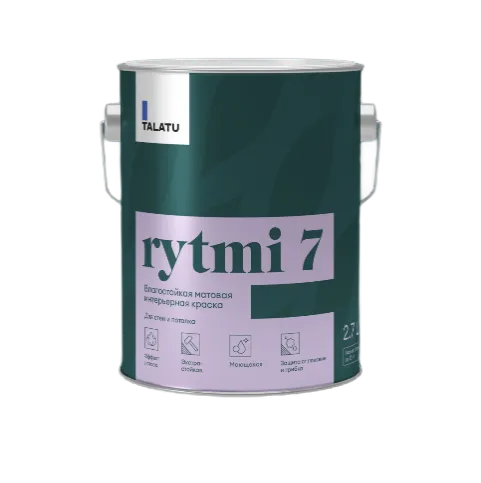 TALATU rytmi 7 влагостойкая матовая краска База С TALATU rytmi 7 влагостойкая матовая краска База С недорого с доставкой