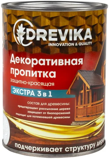 Drevika Экстра 3 в 1 пропитка декоративная защитно-красящая Drevika Экстра 3 в 1 пропитка декоративная защитно-красящая недорого с доставкой