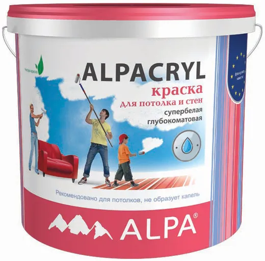 Alpa Alpacryl краска для потолка и стен супербелая Alpa Alpacryl краска для потолка и стен супербелая недорого с доставкой