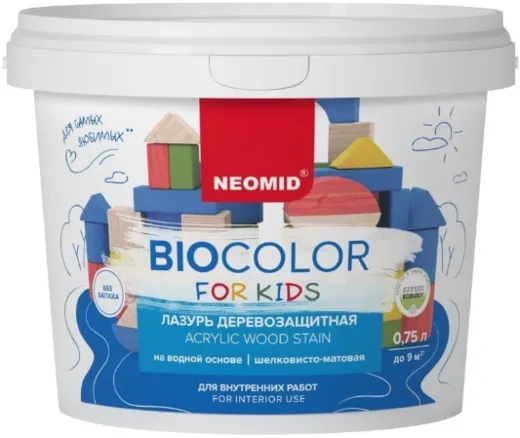 Неомид Bio Color for Kids лазурь деревозащитная на водной основе, шелковисто-матовая Неомид Bio Color for Kids лазурь деревозащитная на водной основе, шелковисто-матовая недорого с доставкой