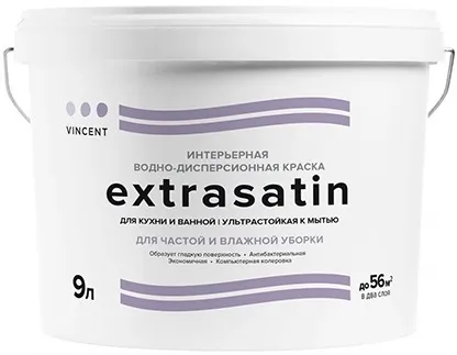 Vincent Extrasatin водно-дисперсионная краска для кухни и ванной Vincent Extrasatin водно-дисперсионная краска для кухни и ванной недорого с доставкой