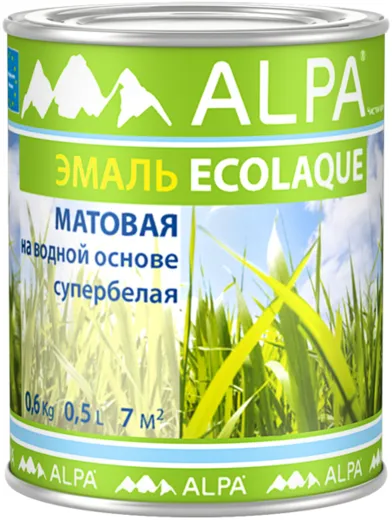 Alpa Ecolaque эмаль на водной основе супербелая Alpa Ecolaque эмаль на водной основе супербелая недорого с доставкой