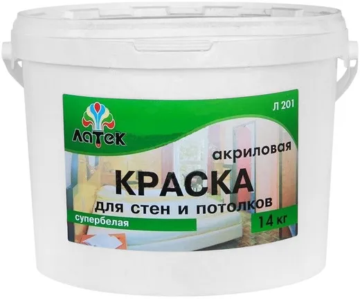 Латек Л 201 акриловая краска для стен и потолков Латек Л 201 акриловая краска для стен и потолков недорого с доставкой