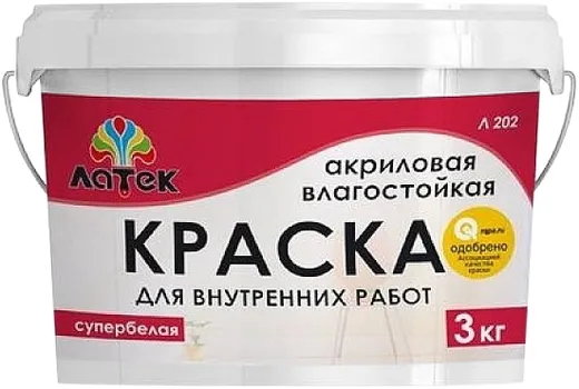 Латек Л 202 акриловая влагостойкая краска для внутренних работ Латек Л 202 акриловая влагостойкая краска для внутренних работ недорого с доставкой