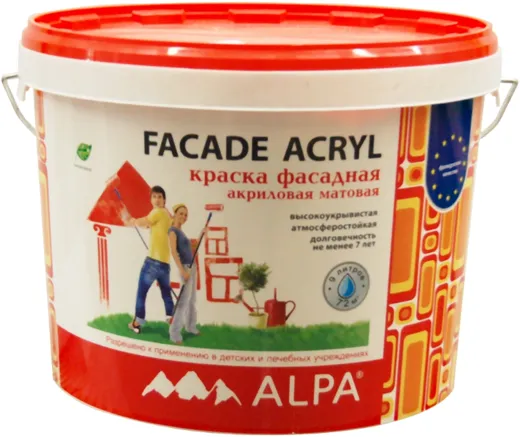 Alpa Facade Acryl Дышащая краска фасадная атмосферостойкая долговечная Alpa Facade Acryl Дышащая краска фасадная атмосферостойкая долговечная недорого с доставкой