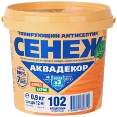 Сенеж Аквадекор тонирующий антисептик на алкидно-акрилатной основе Сенеж Аквадекор тонирующий антисептик на алкидно-акрилатной основе