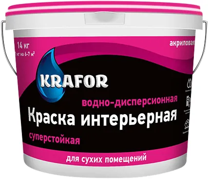 Крафор Интерьерная водно-дисперсионная акриловая суперстойкая краска Крафор Интерьерная водно-дисперсионная акриловая суперстойкая краска недорого с доставкой