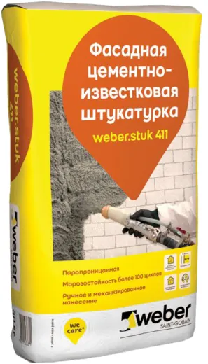 Вебер.Stuk 411 фасадная цементно-известковая штукатурка Вебер.Stuk 411 фасадная цементно-известковая штукатурка недорого с доставкой