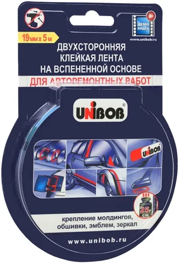 Unibob лента клейкая двухсторонняя для авторемонтных работ Unibob лента клейкая двухсторонняя для авторемонтных работ