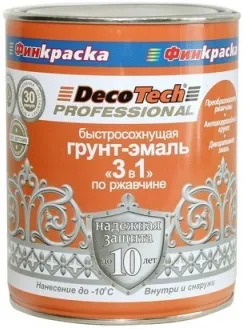 Decotech Professional грунт-эмаль 3 в 1 по ржавчине быстросохнущая Decotech Professional грунт-эмаль 3 в 1 по ржавчине быстросохнущая
