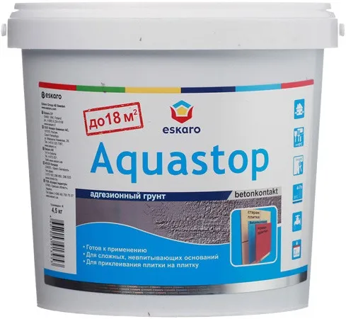 Eskaro Бетон-контакт Aquastop адгезионный грунт Eskaro Бетон-контакт Aquastop адгезионный грунт недорого с доставкой