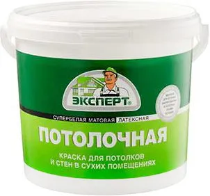 Эксперт Потолочная супербелая латексная водоэмульсионная краска Эксперт Потолочная супербелая латексная водоэмульсионная краска