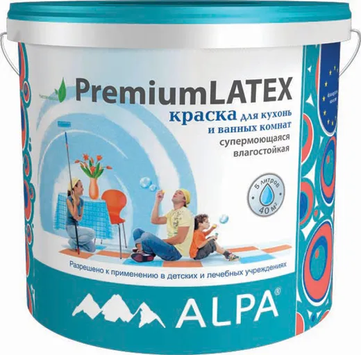Alpa Premium Latex краска для кухонь и ванных комнат супермоющаяся влагостойкая Alpa Premium Latex краска для кухонь и ванных комнат супермоющаяся влагостойкая недорого с доставкой
