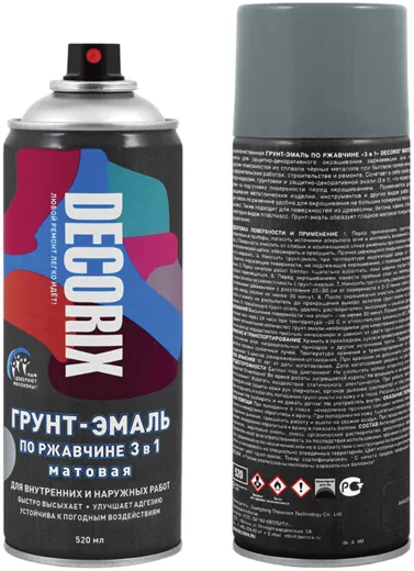 Decorix грунт-эмаль аэрозольная по ржавчине 3 в 1 матовая Decorix грунт-эмаль аэрозольная по ржавчине 3 в 1 матовая недорого с доставкой