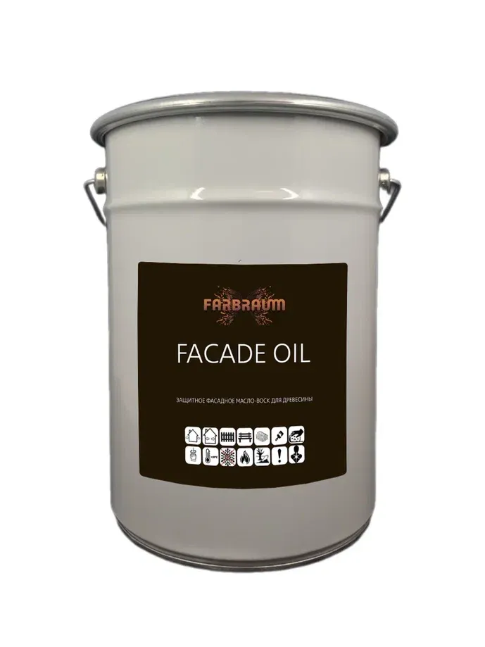 FARBRAUM FAСADE OIL Защитное фасадное масло-воск для древесины FARBRAUM FAСADE OIL Защитное фасадное масло-воск для древесины