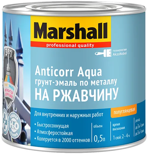 Marshall Anticorr Aqua грунт-эмаль по металлу на ржавчину Marshall Anticorr Aqua грунт-эмаль по металлу на ржавчину недорого с доставкой