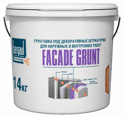 FACADE GRUNT грунтовка под декоративные штукатурки для наружных и внутренних рабо